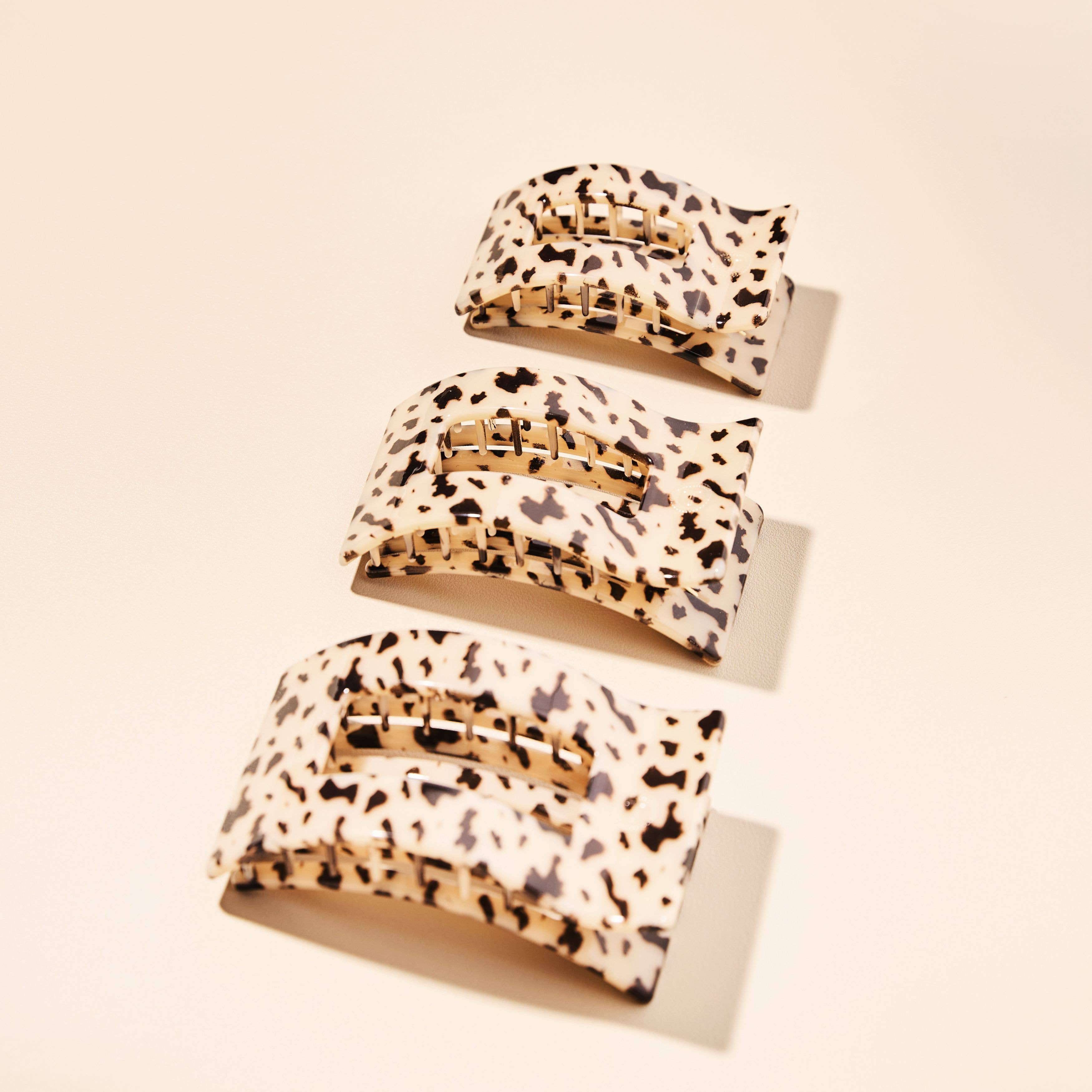 TELETIES - Flat Rectangle Hair Clip | Medium | Blonde Tortoise