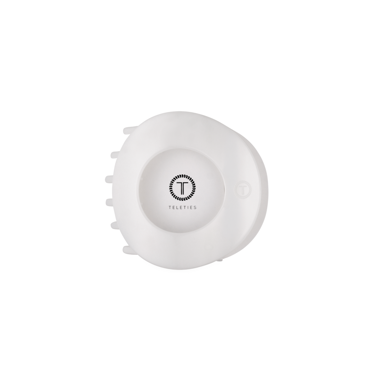 TELETIES - Coconut White | Medium | Flat Circle Hair Clip