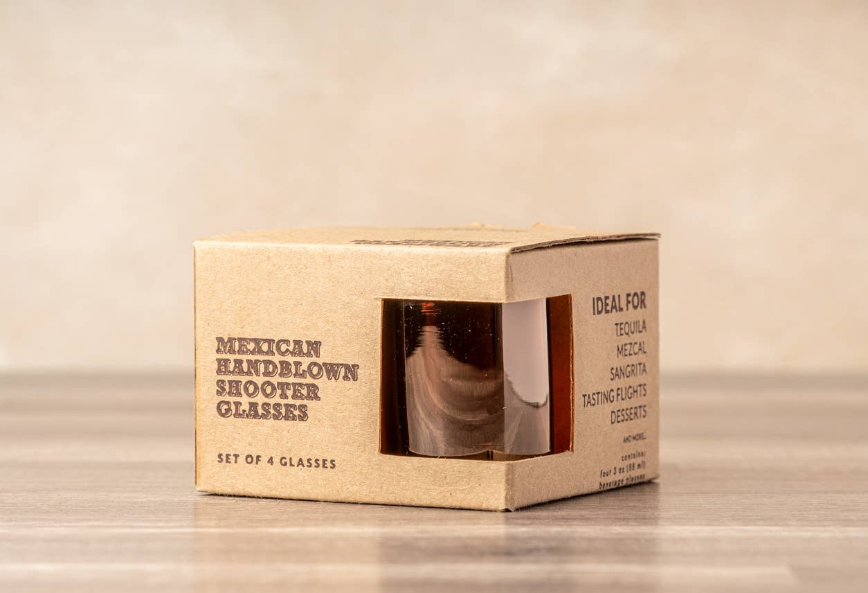 Handblown Shooter Glasses - Tamarind