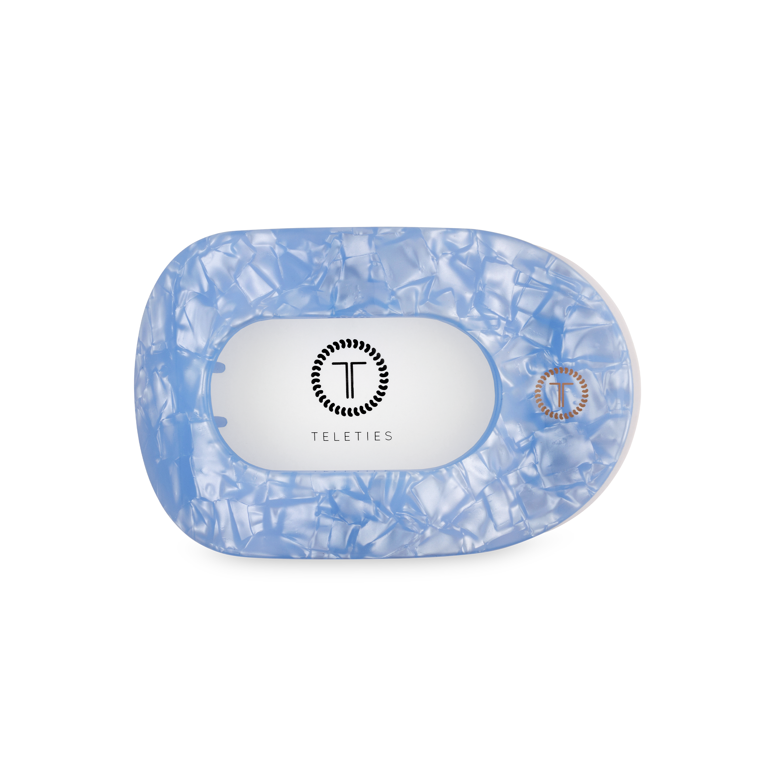 TELETIES - Flat Round Hair Clip | Medium | Blue Lagoon