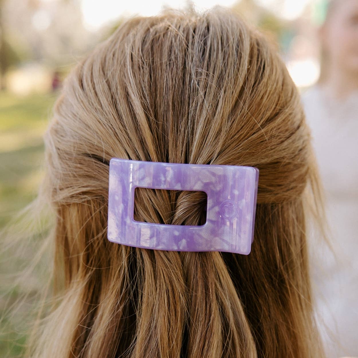 TELETIES - Flat Rectangle Hair Clip | Small | Lavender Mist