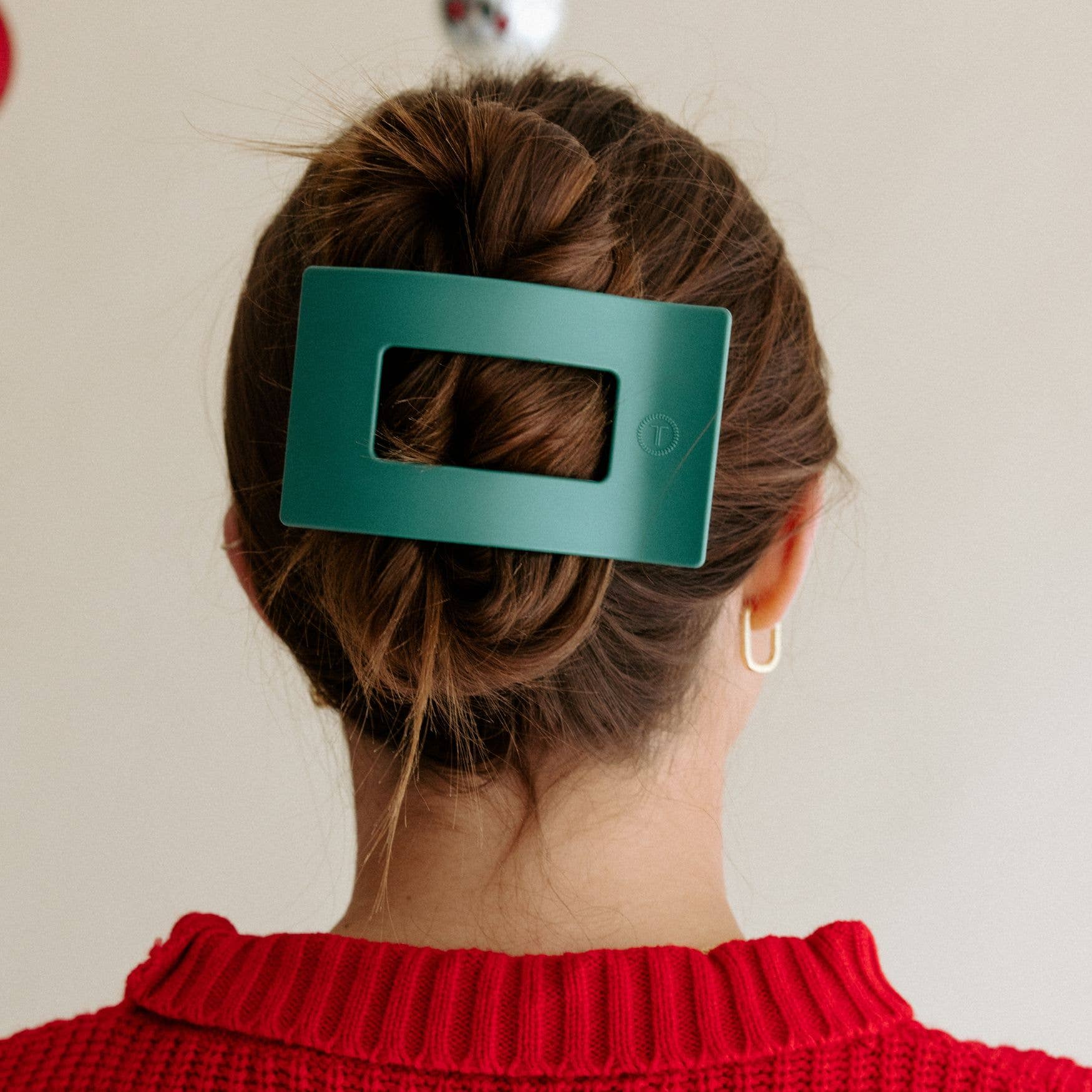 TELETIES - Flat Rectangle Hair Clip | Large | Fir Real