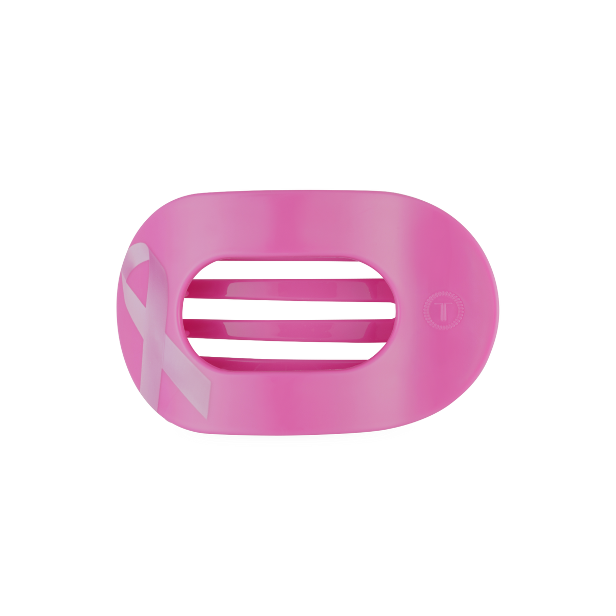 TELETIES - Breast Cancer Awareness | Medium | Flat Round Hair Clip