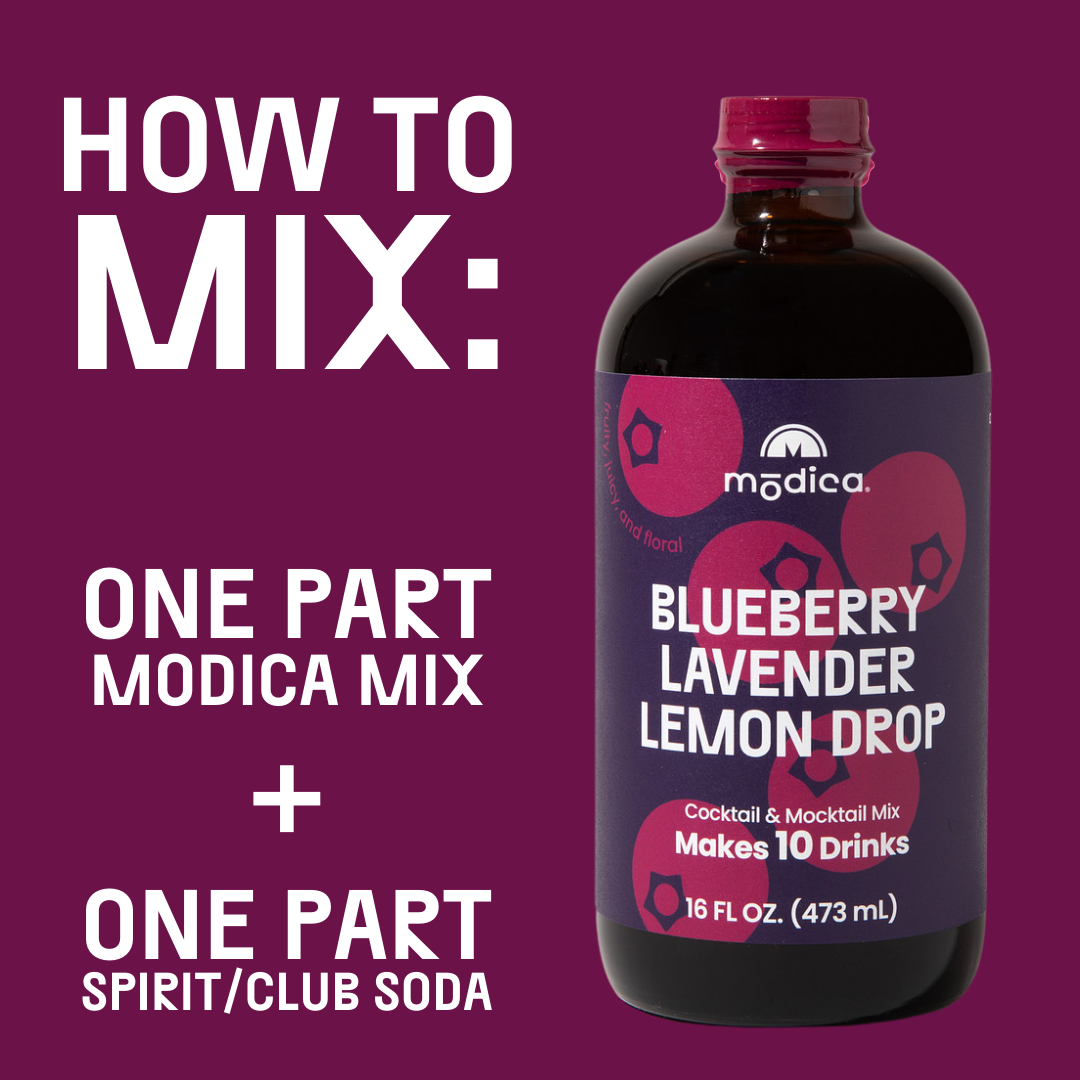 Modica Cocktail & Mocktail Mixers - Blueberry Lavender Lemon Drop Cocktail & Mocktail Mix + Kit