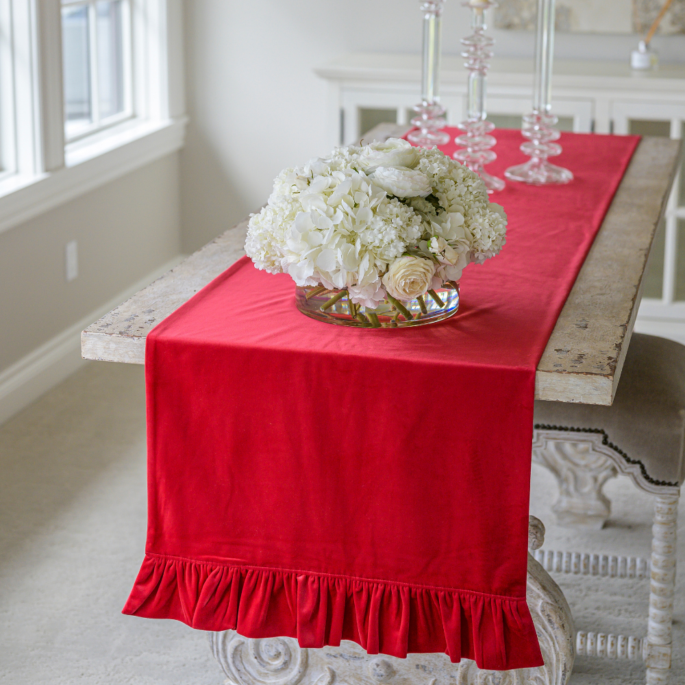 Velvet Runner with Ruffle - New Color