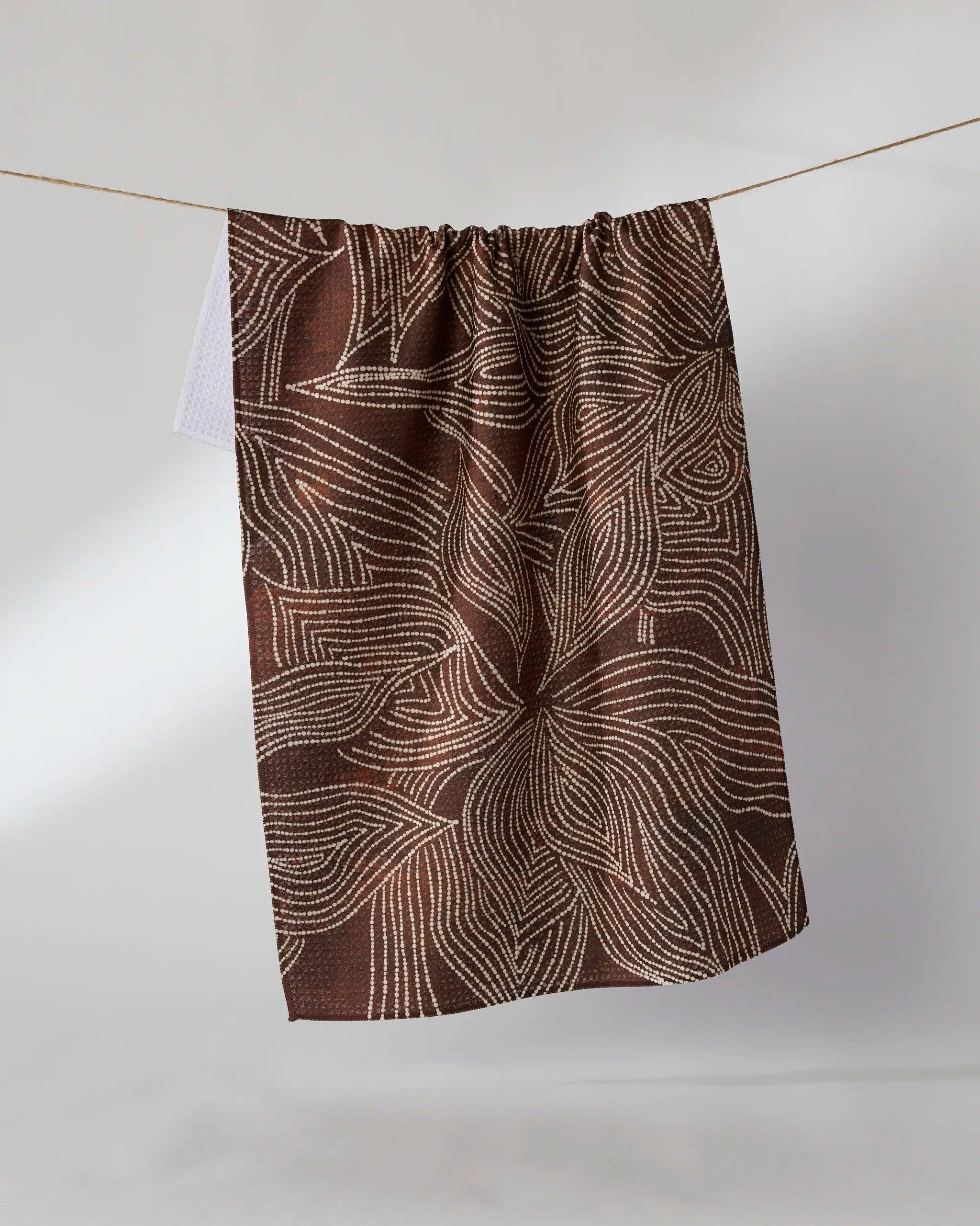 Geometry - Pearl Botanical Tea Towel