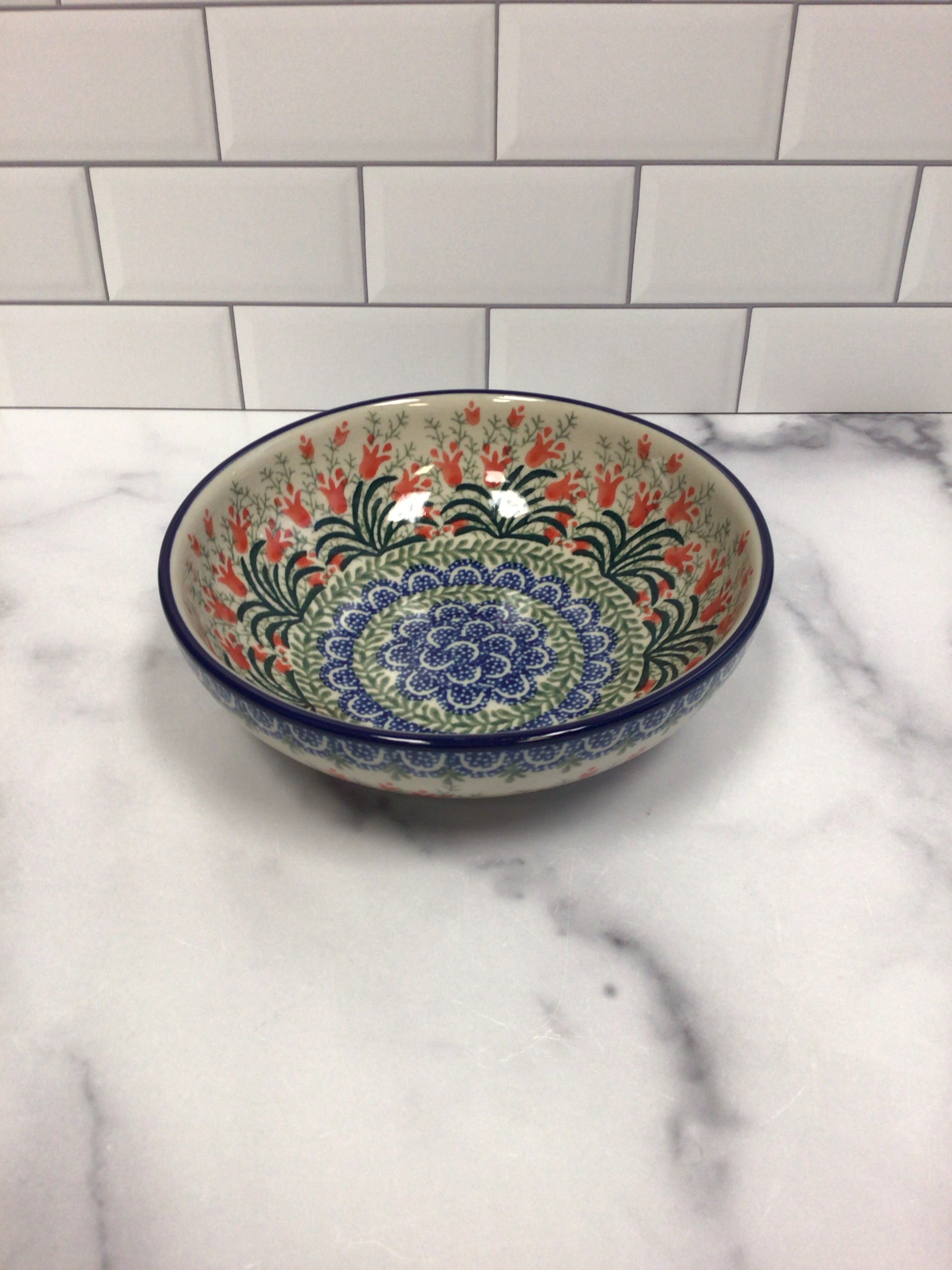 Crimson Bells Shallow Cereal Bowl 7"