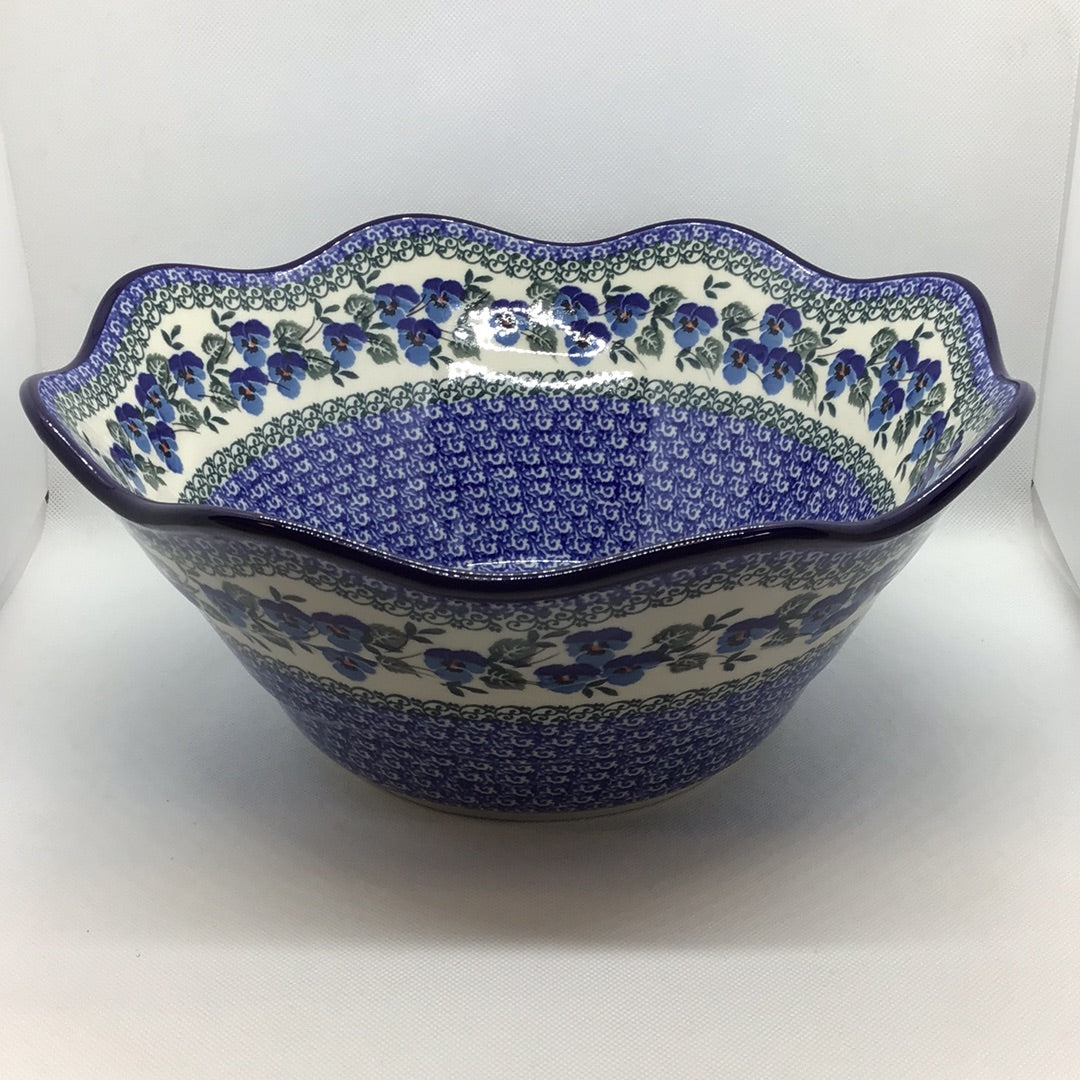 Winter Viola Wavy Edge Bowl 12"