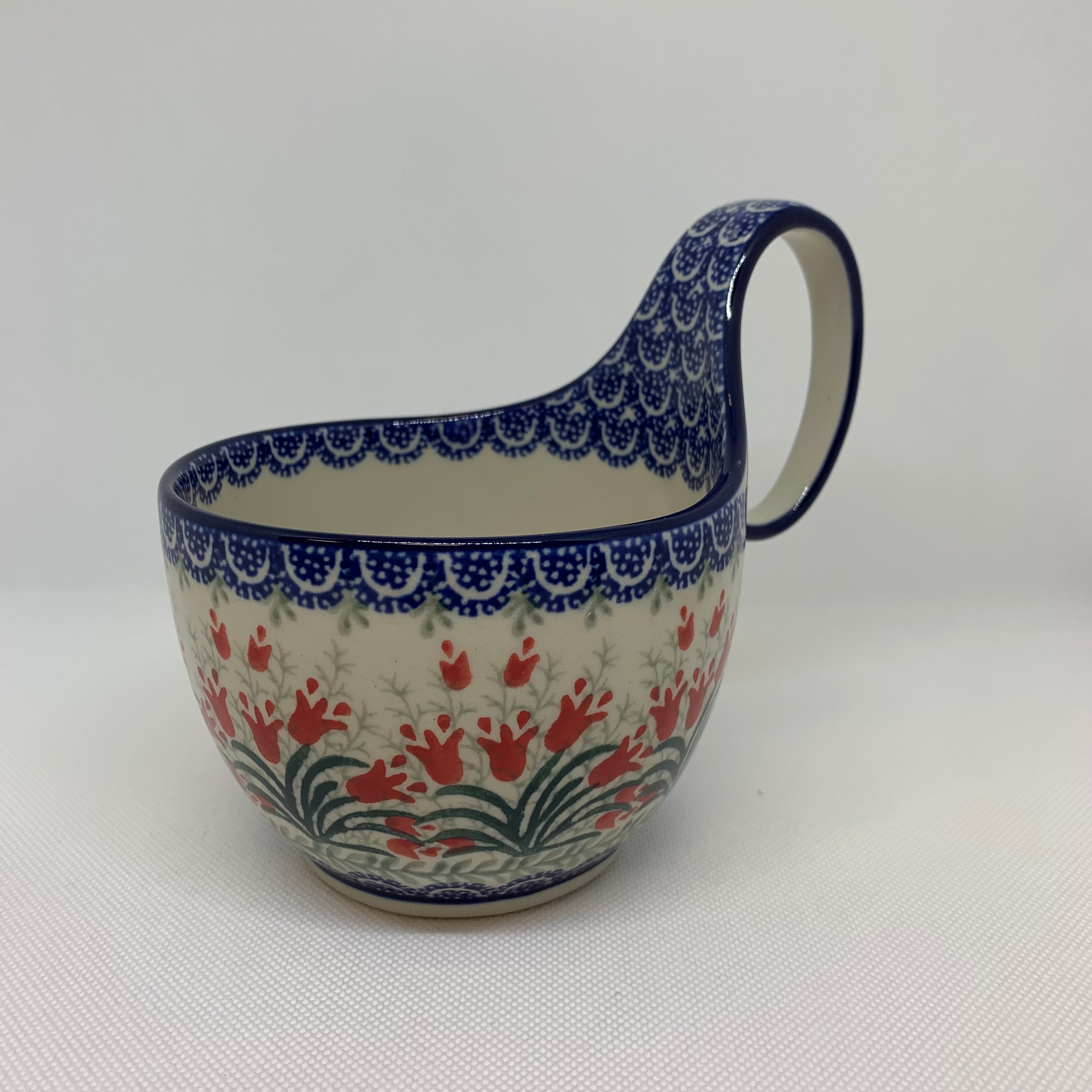 Crimson Bells Bowl w/ Loop Handle