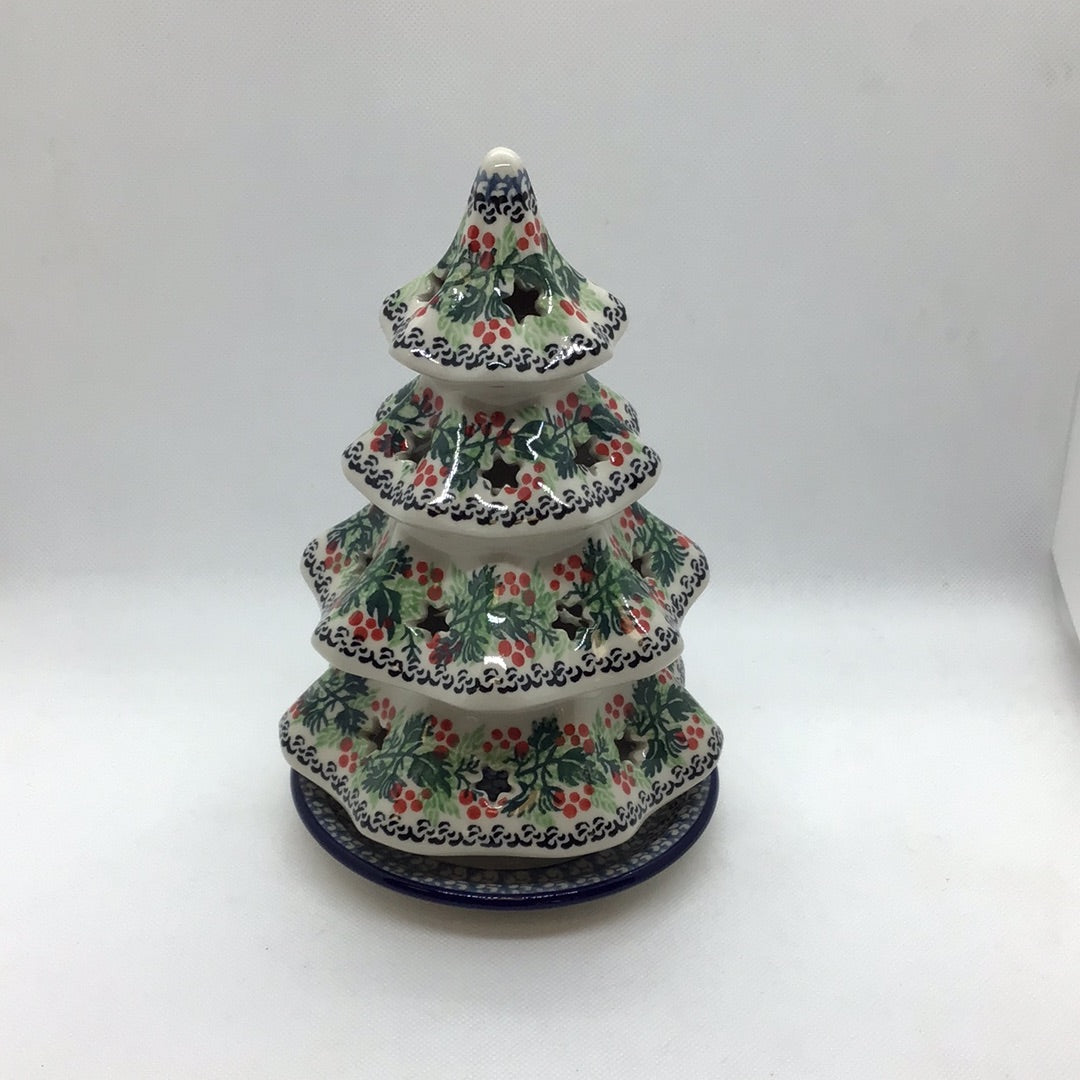 Holly Berry Christmas Tree Luminary 8"