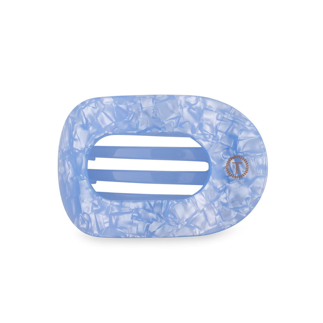 TELETIES - Flat Round Hair Clip | Medium | Blue Lagoon