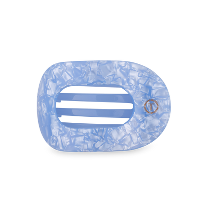 TELETIES - Flat Round Hair Clip | Medium | Blue Lagoon