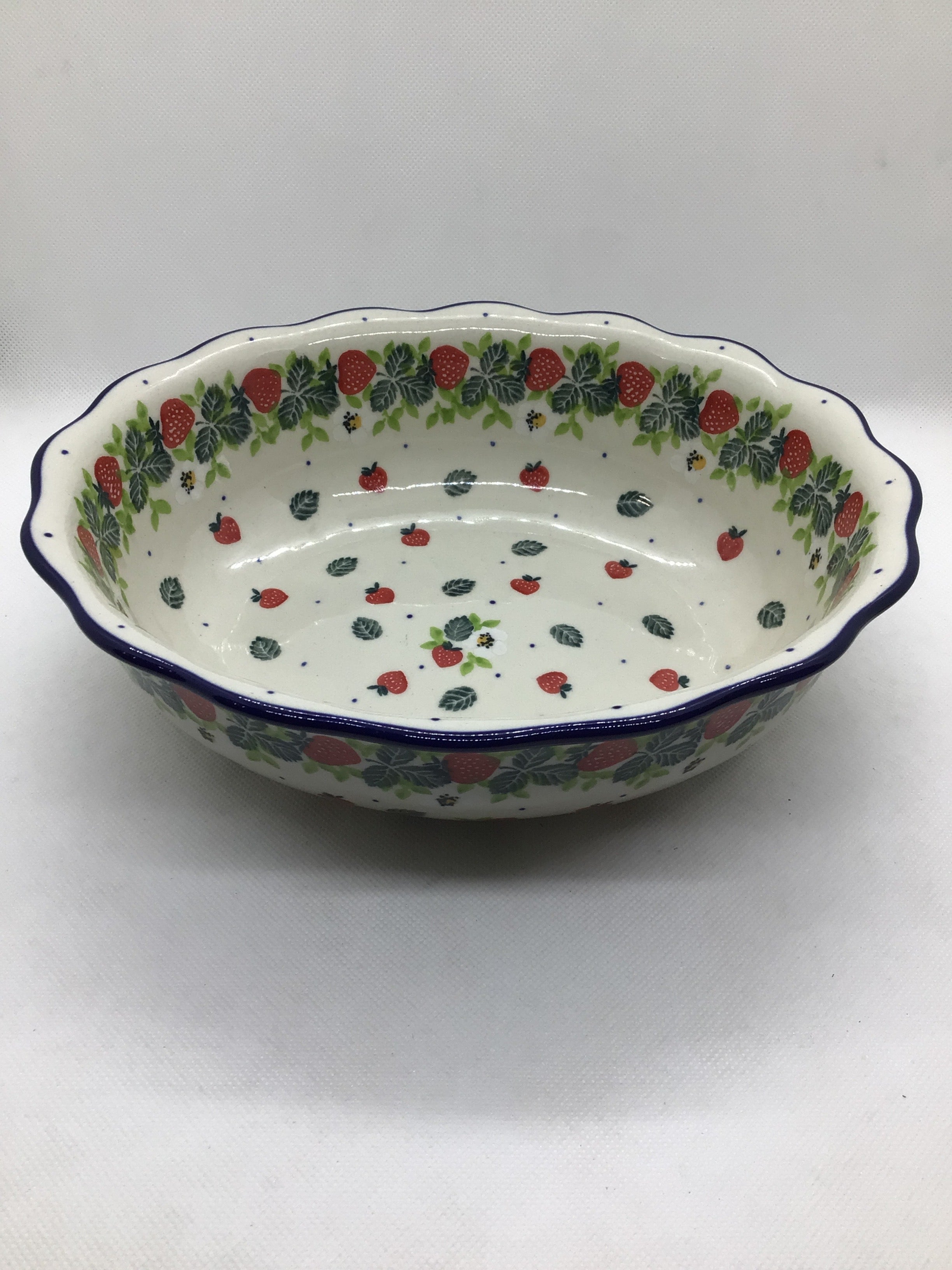 Strawberry Field Fluted Oval Casserole