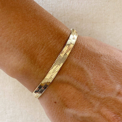 GoldFi - 18k Gold Filled 6mm Herringbone Bracelet