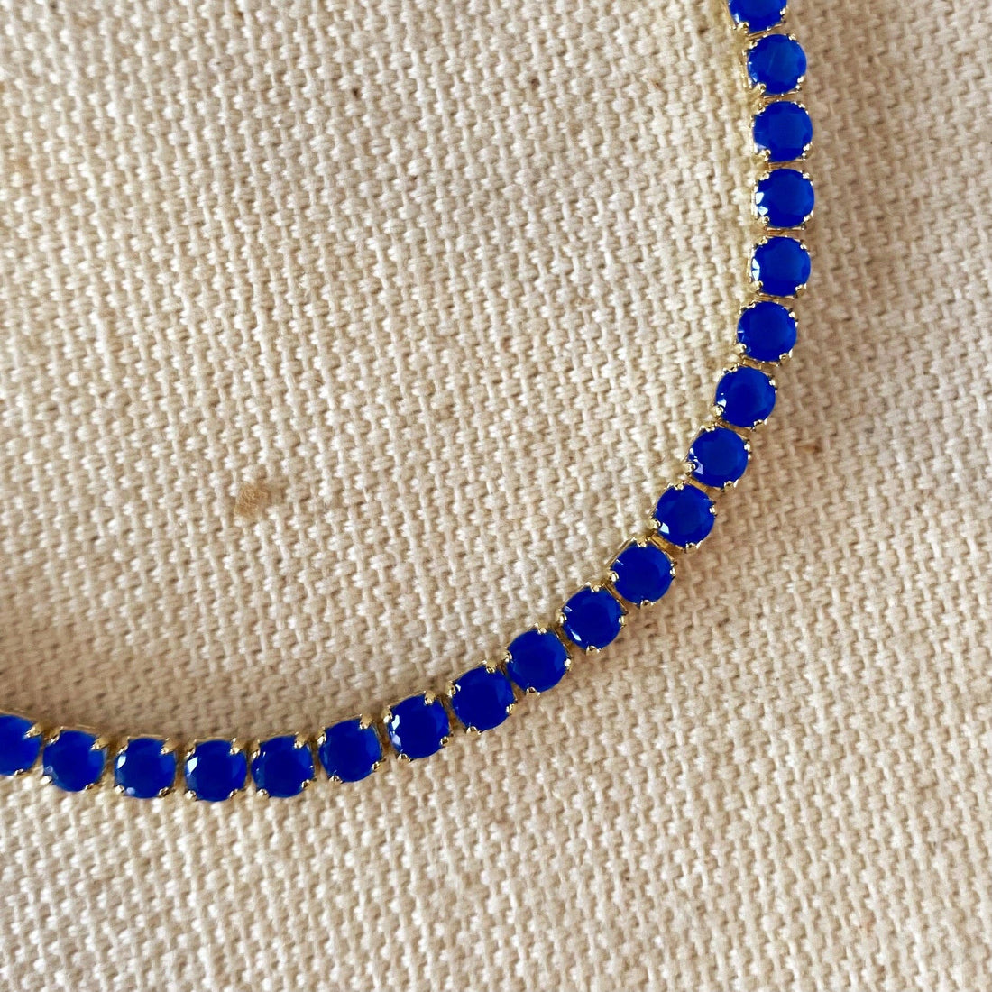 GoldFi - 18k Gold Filled 3mm Cubic Zirconia Royal Blue Bracelet