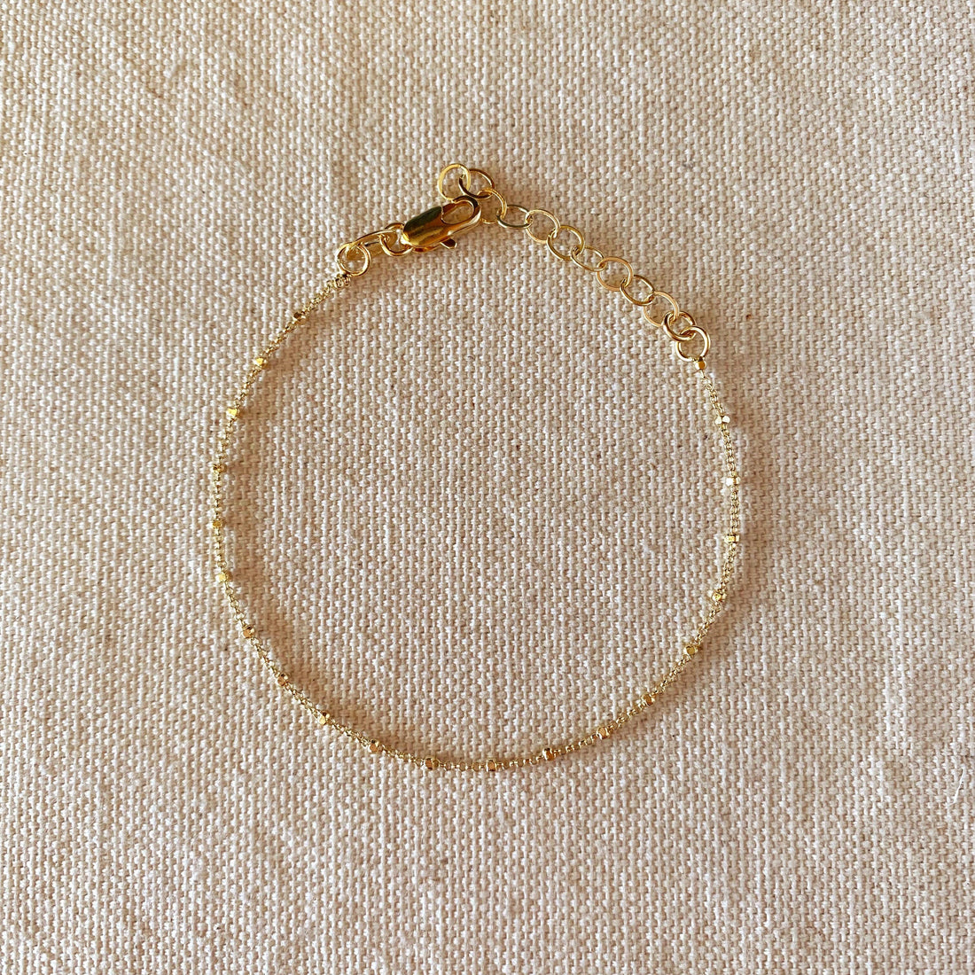 GoldFi - 18k Gold Filled 1mm Spaced Beaded Bracelet