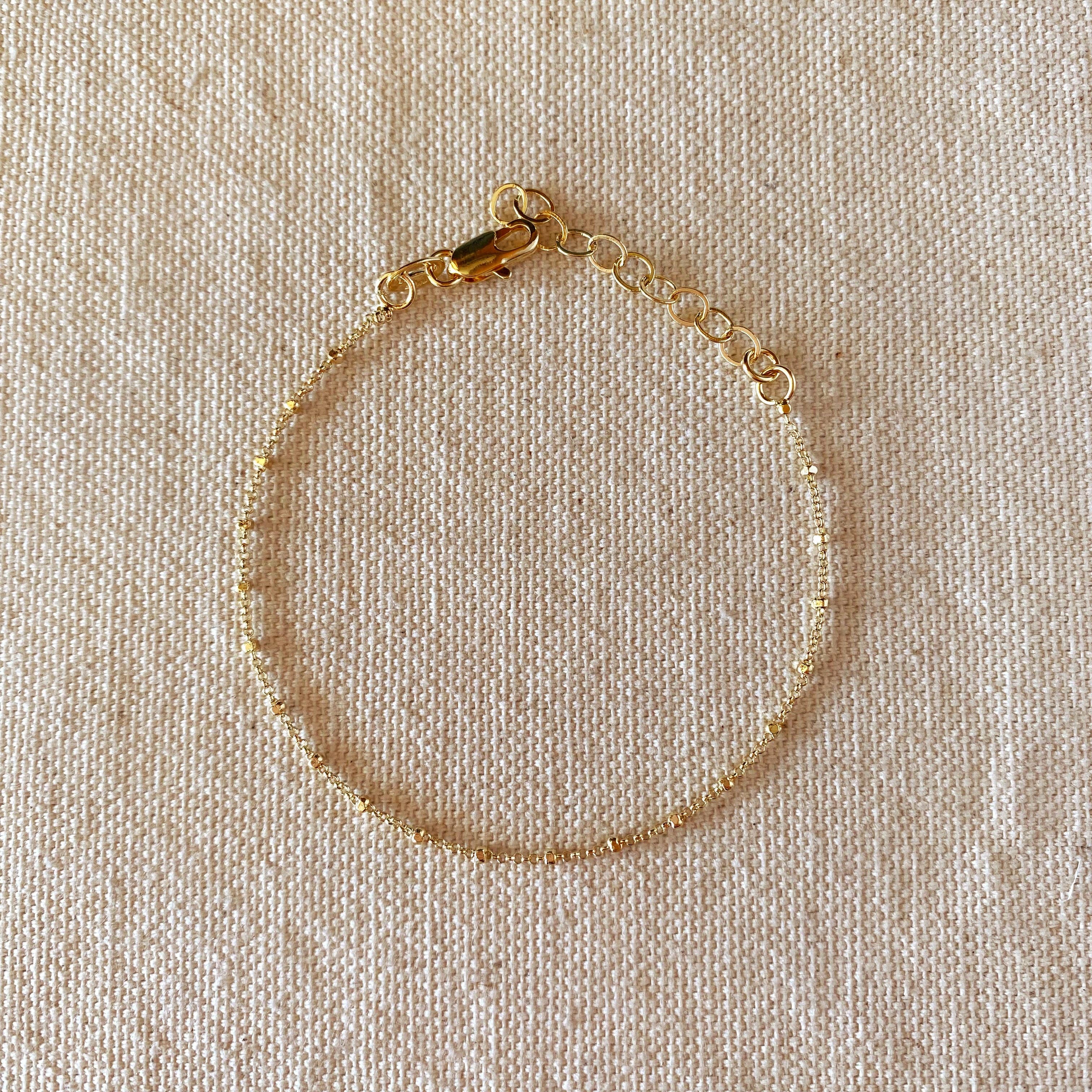 GoldFi - 18k Gold Filled 1mm Spaced Beaded Bracelet