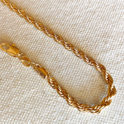 GoldFi - 18k Gold Filled 4mm Rope Bracelet