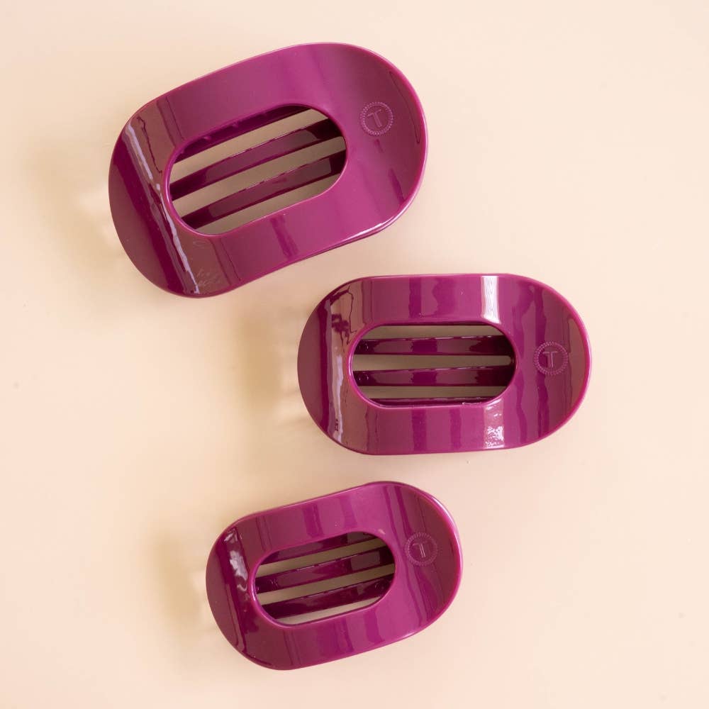 TELETIES - Mulberry Medium Flat Round Hair Clip