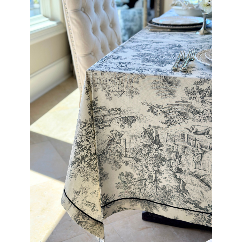 Arte Italica & Crown Linen Designs - Montefalco Toile Tablecloth - New