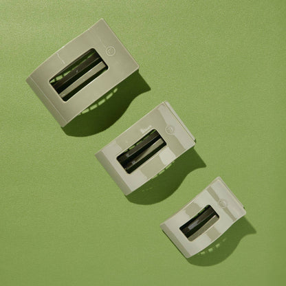 TELETIES - Flat Rectangle Hair Clip | Small | Sage It Ain&