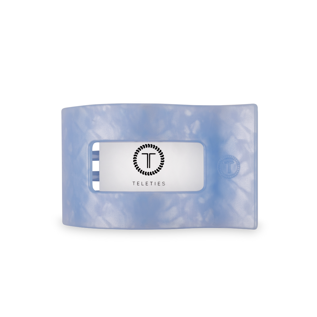 TELETIES - Flat Rectangle Hair Clip | Medium | Blue Lagoon