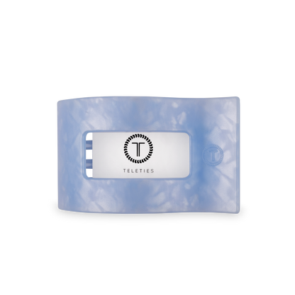 TELETIES - Flat Rectangle Hair Clip | Medium | Blue Lagoon