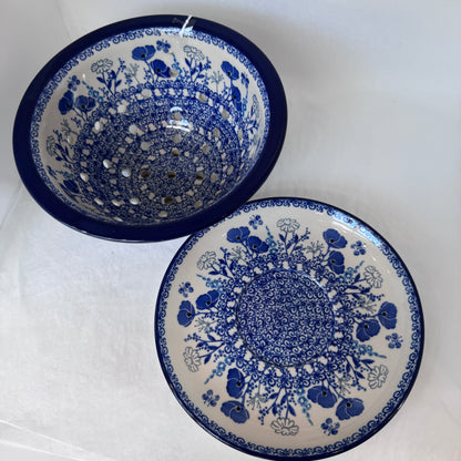 Evening Poppy Berry Bowl w/Saucer