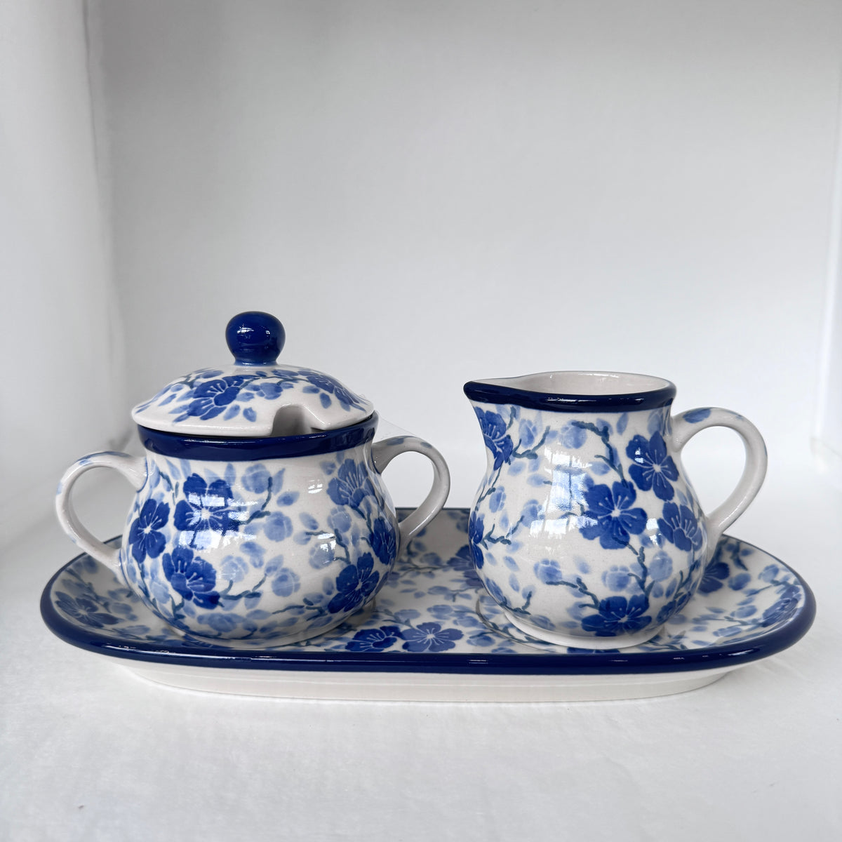 Timeless Blue Creamer &amp; Sugar Set