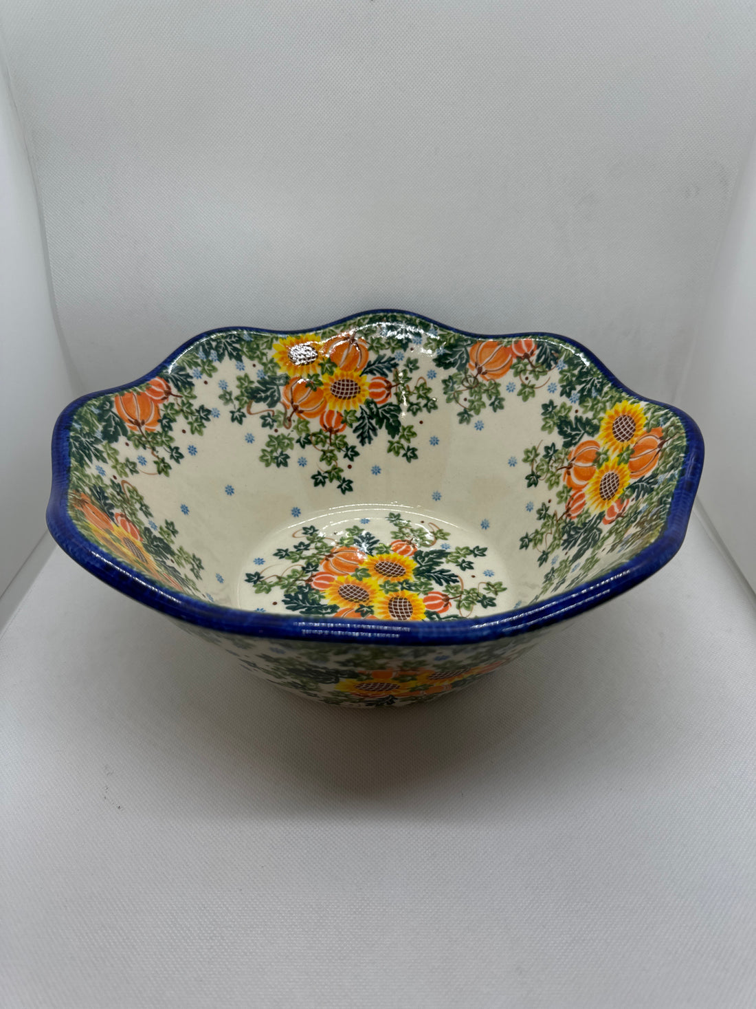 KALICH Pumpkin Delight Wavy Edge Bowl 12&quot;