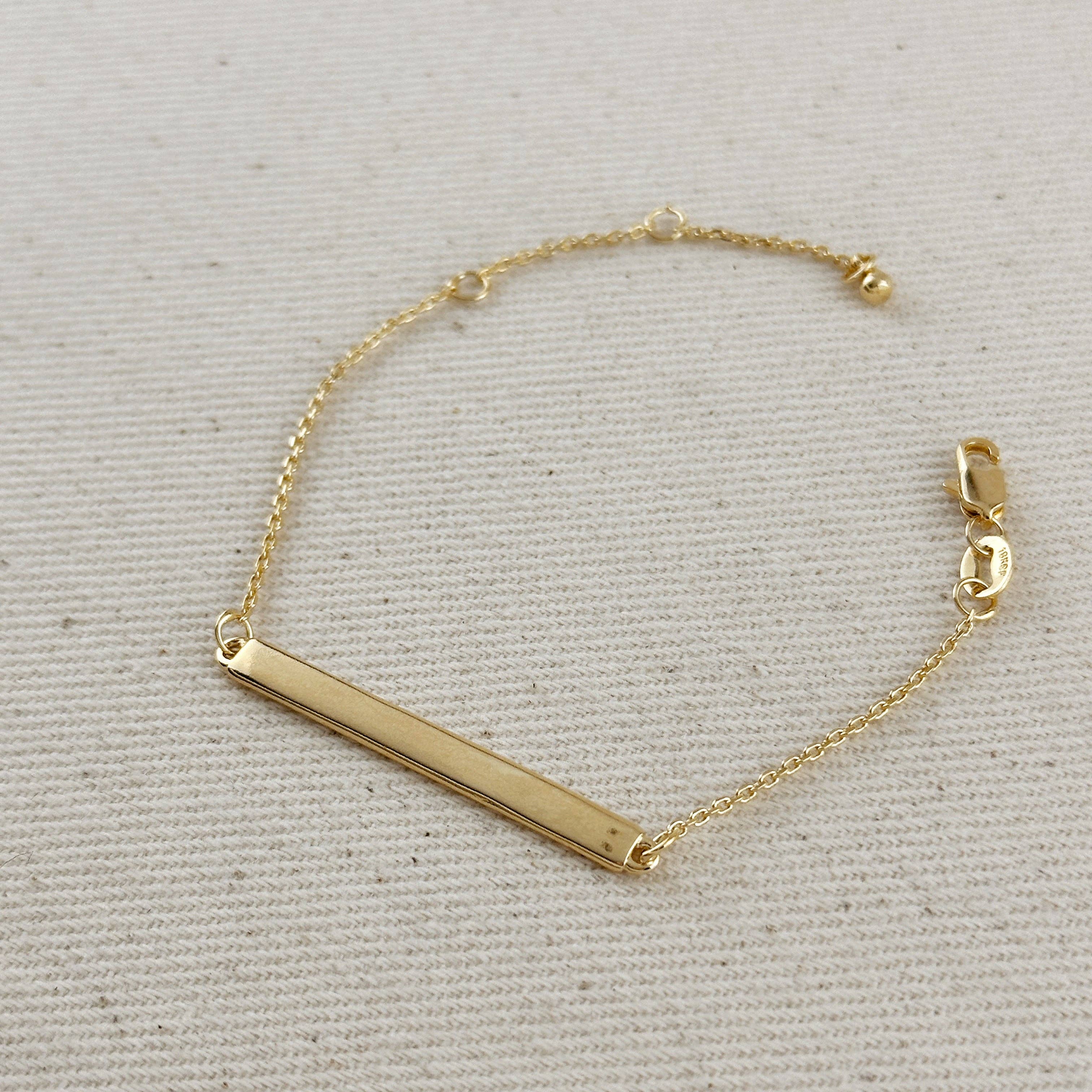 GoldFi - 18k Gold Filled Polished Bar Bracelet
