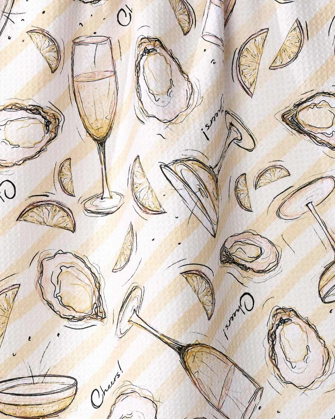 Geometry - Oysters and Champagne Tea Towel