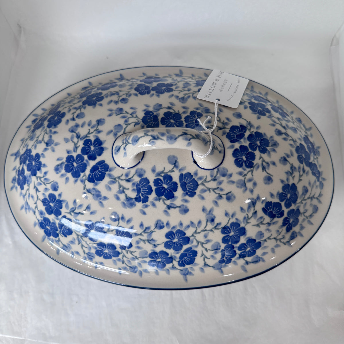 Timeless Blue Med. Covered Oval Baker