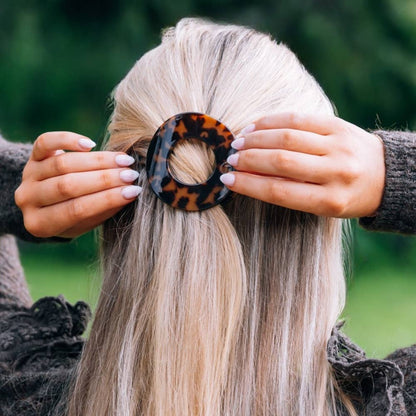 TELETIES - Tortoise | Small | Flat Circle Hair Clip