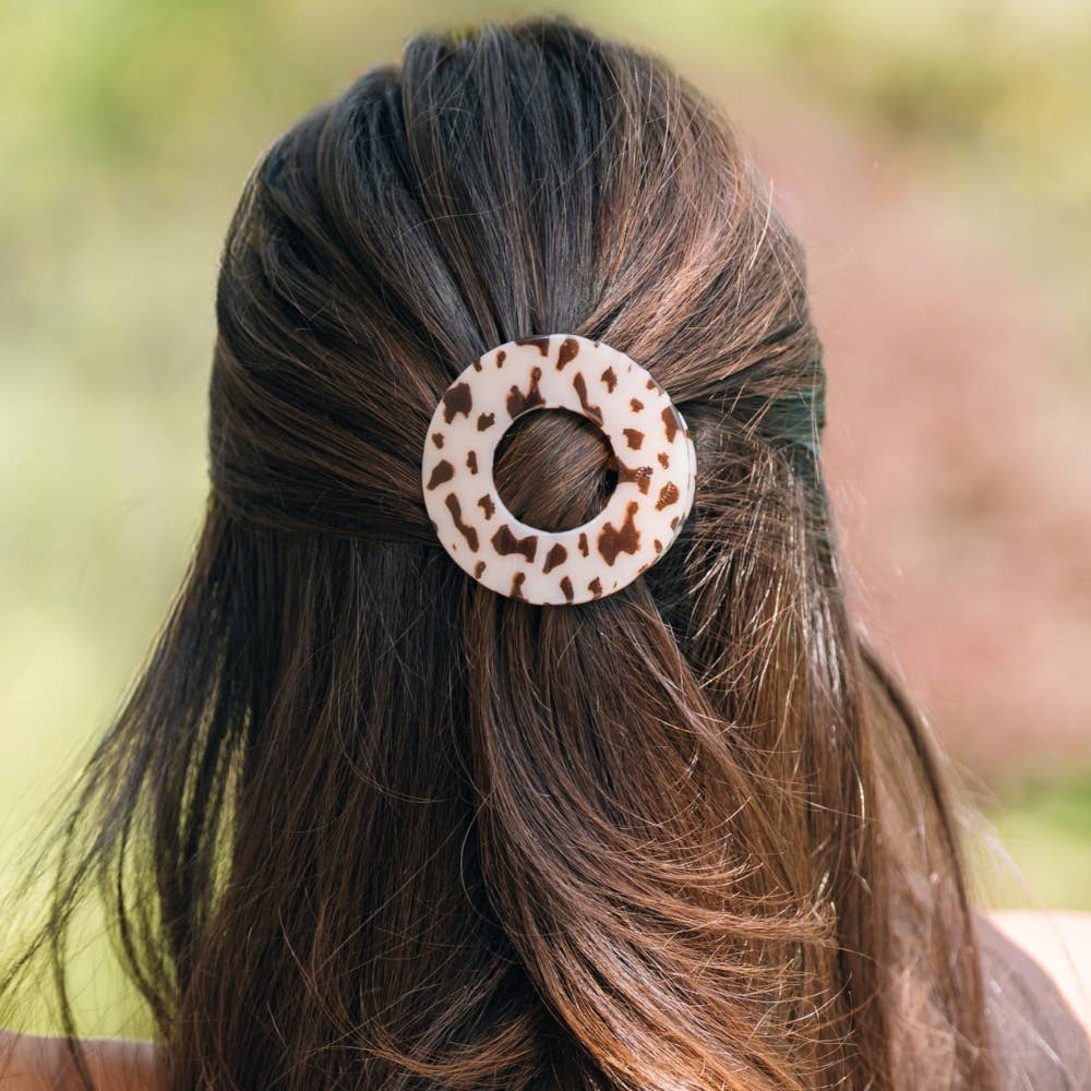 TELETIES - Blonde Tortoise | Medium | Flat Circle Hair Clip
