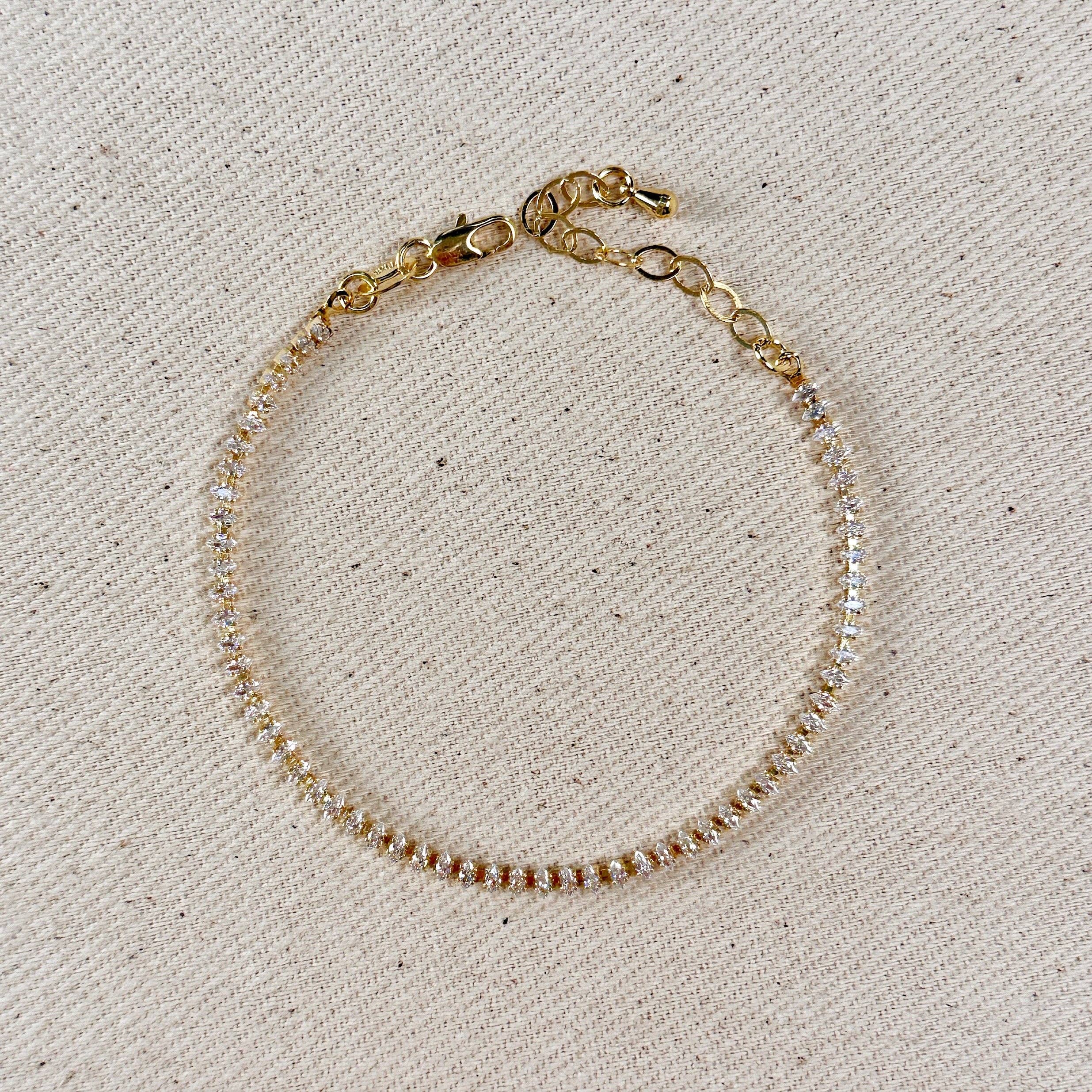 GoldFi - 18k Gold Filled Marquise Tennis Bracelet