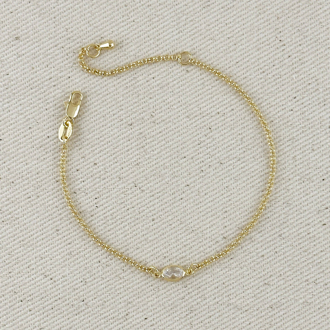 GoldFi - 18k Gold Filled CZ Solitaire  Bracelet