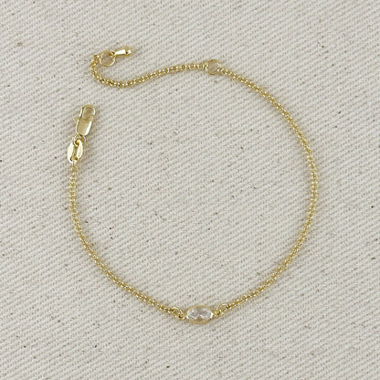 GoldFi - 18k Gold Filled CZ Solitaire  Bracelet