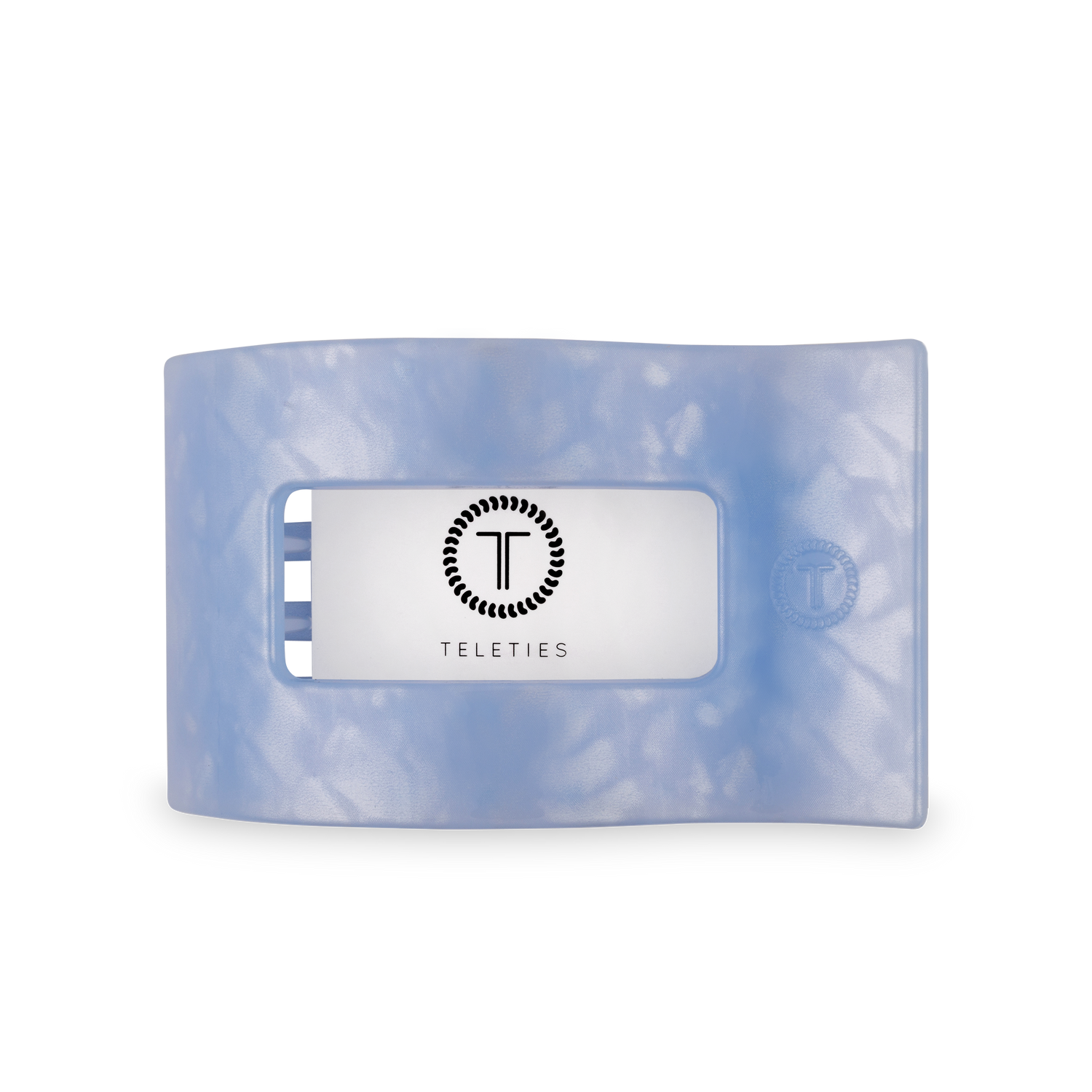 TELETIES - Flat Rectangle Hair Clip | Large | Blue Lagoon