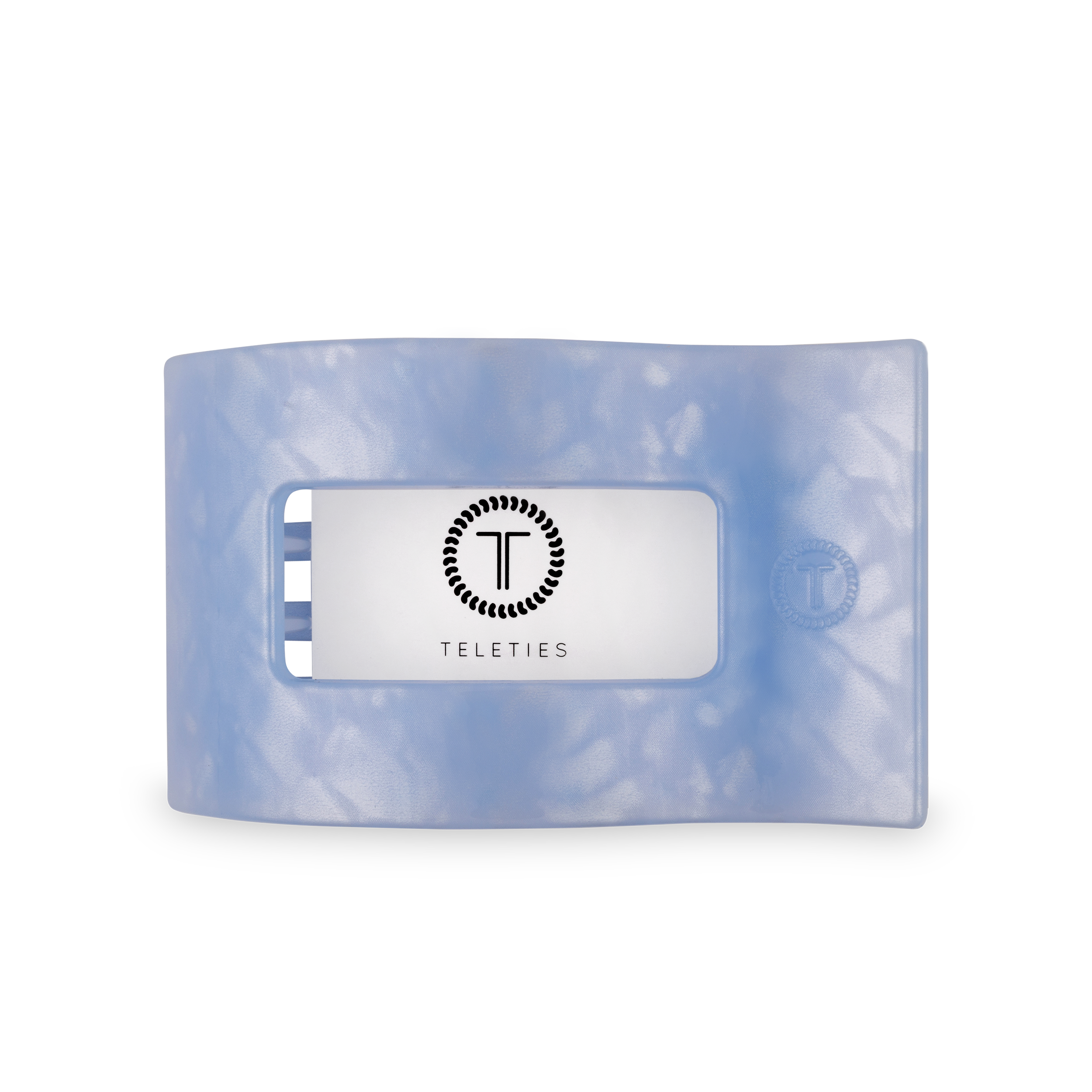 TELETIES - Flat Rectangle Hair Clip | Large | Blue Lagoon