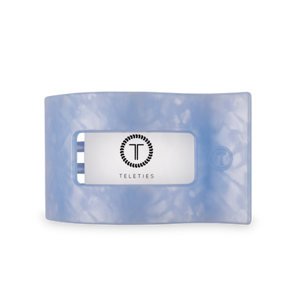 TELETIES - Flat Rectangle Hair Clip | Large | Blue Lagoon