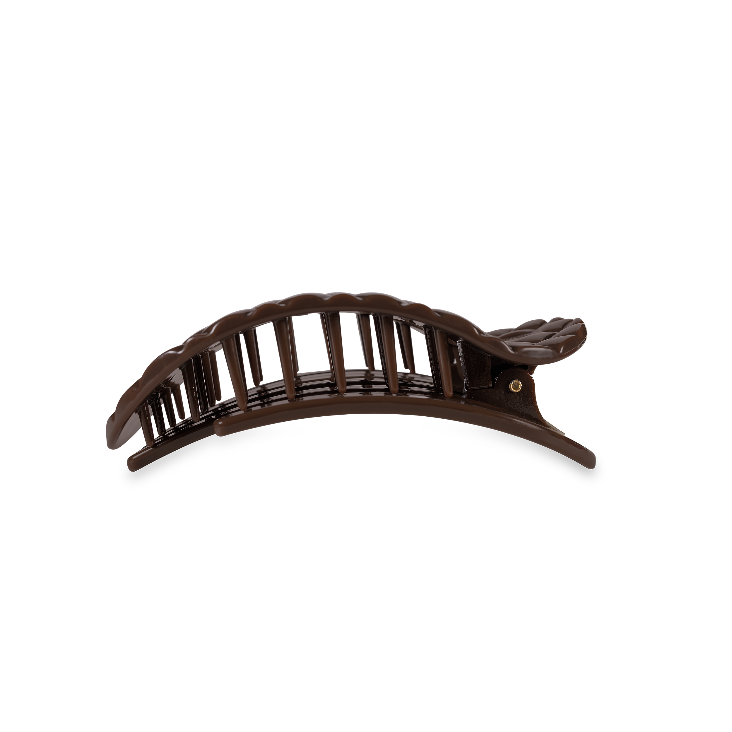 TELETIES - Flat Round Hair Clip | Medium | Truly Taupe Quilted