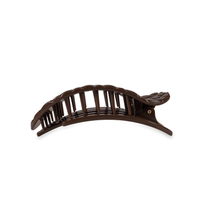 TELETIES - Flat Round Hair Clip | Medium | Truly Taupe Quilted