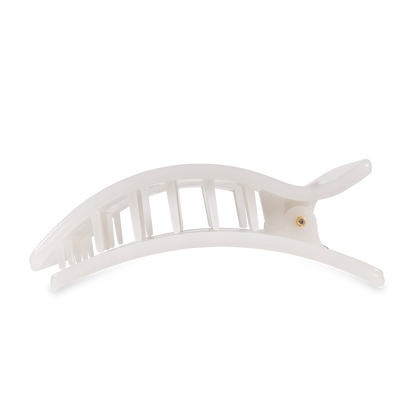 TELETIES - Flat Rectangle Hair Clip | Large | Coconut White