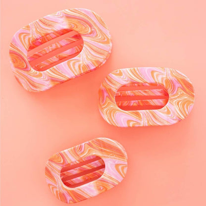 TELETIES - Just Keep Swimming | Small | Flat Round Hair Clip