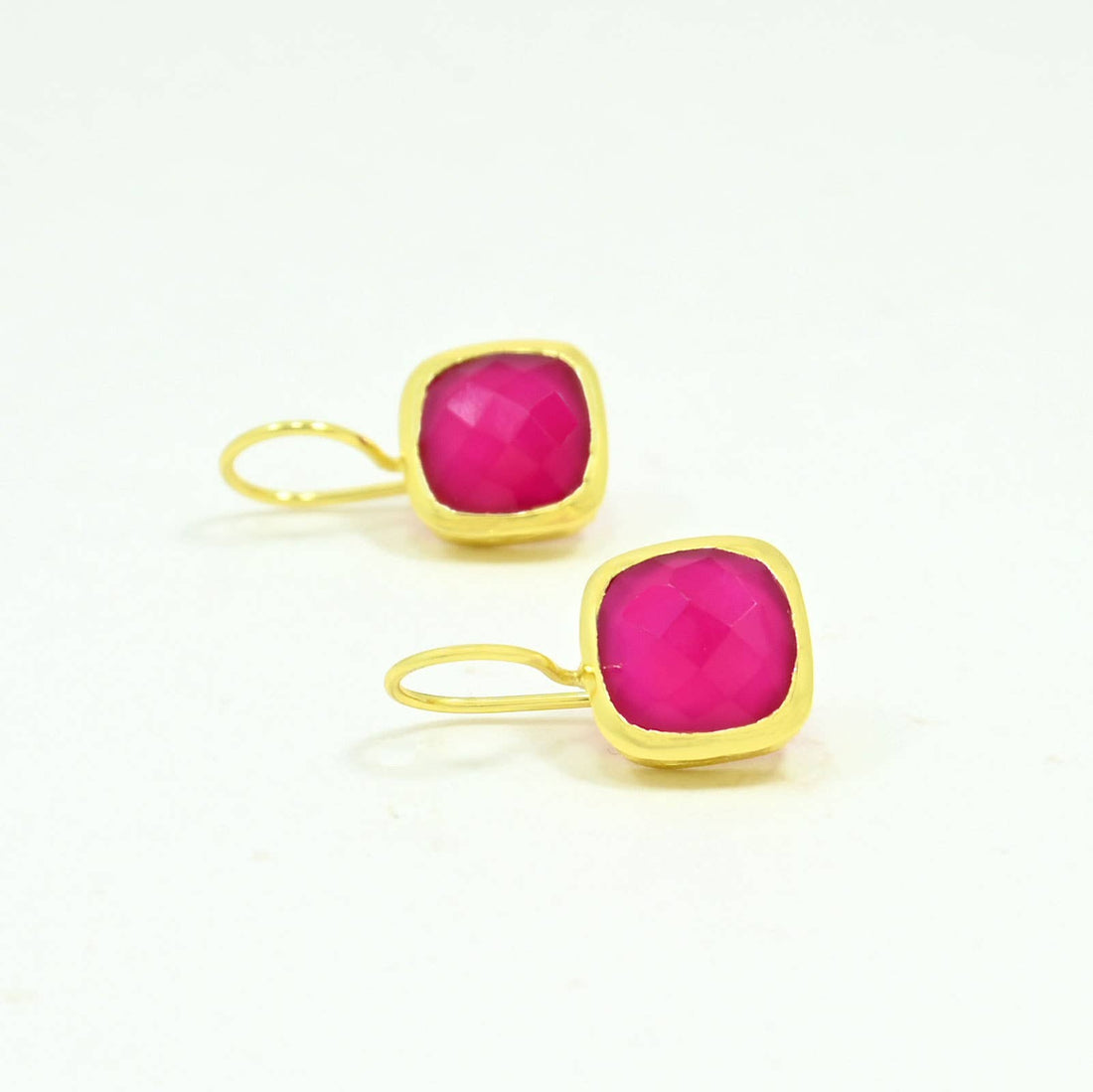 Dolce Earring Gold Plated - Pink Jade