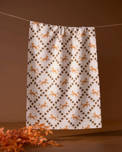 Geometry - Foxes and Twinkles Tea Towel