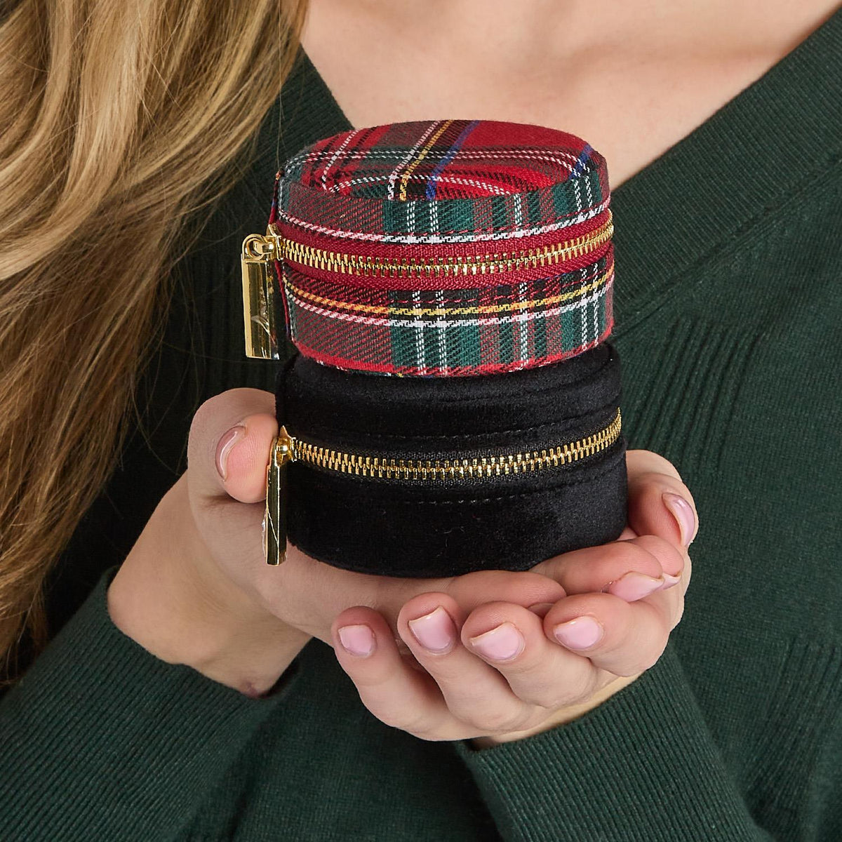 Tartan &amp; Velvet Jewelry Box