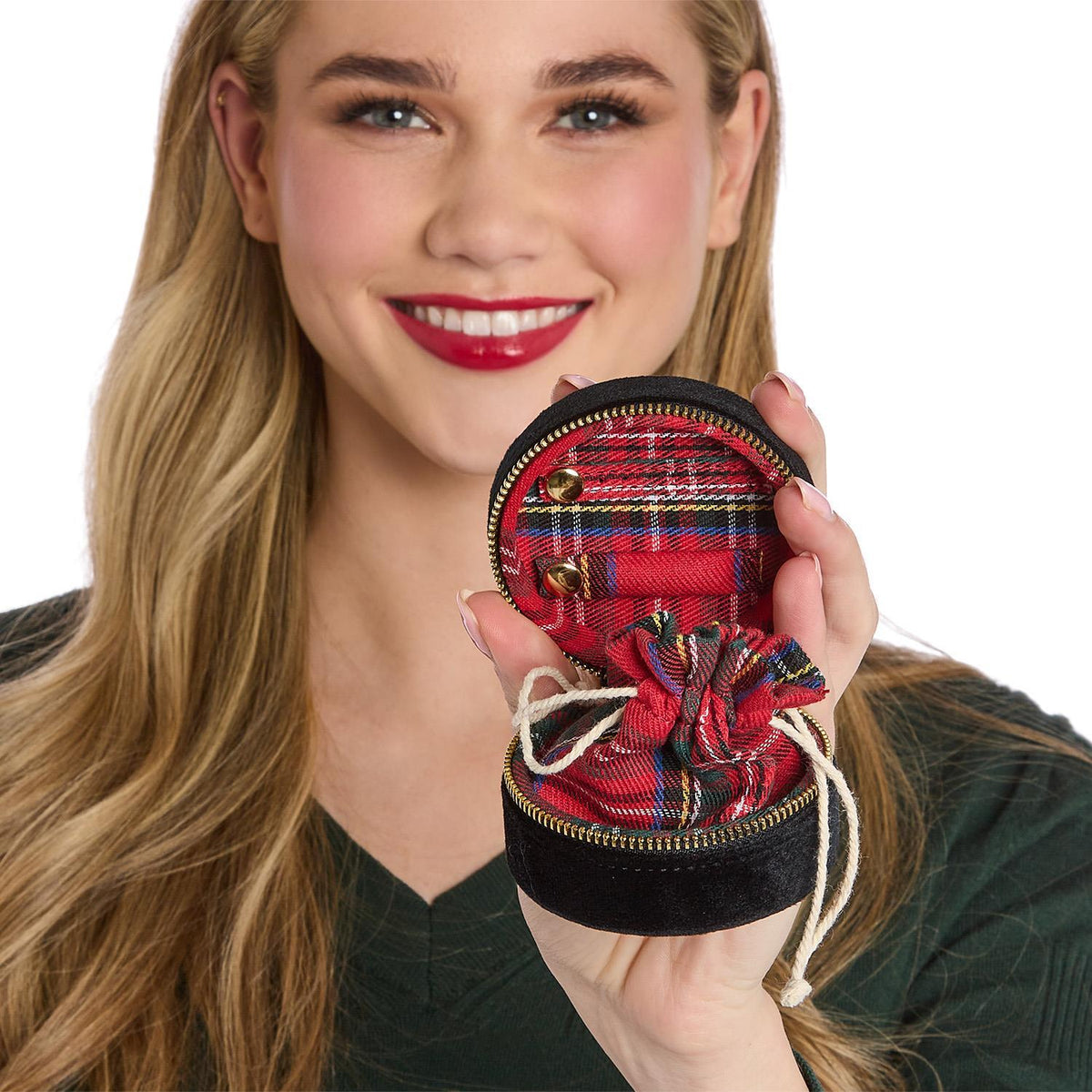 Tartan &amp; Velvet Jewelry Box