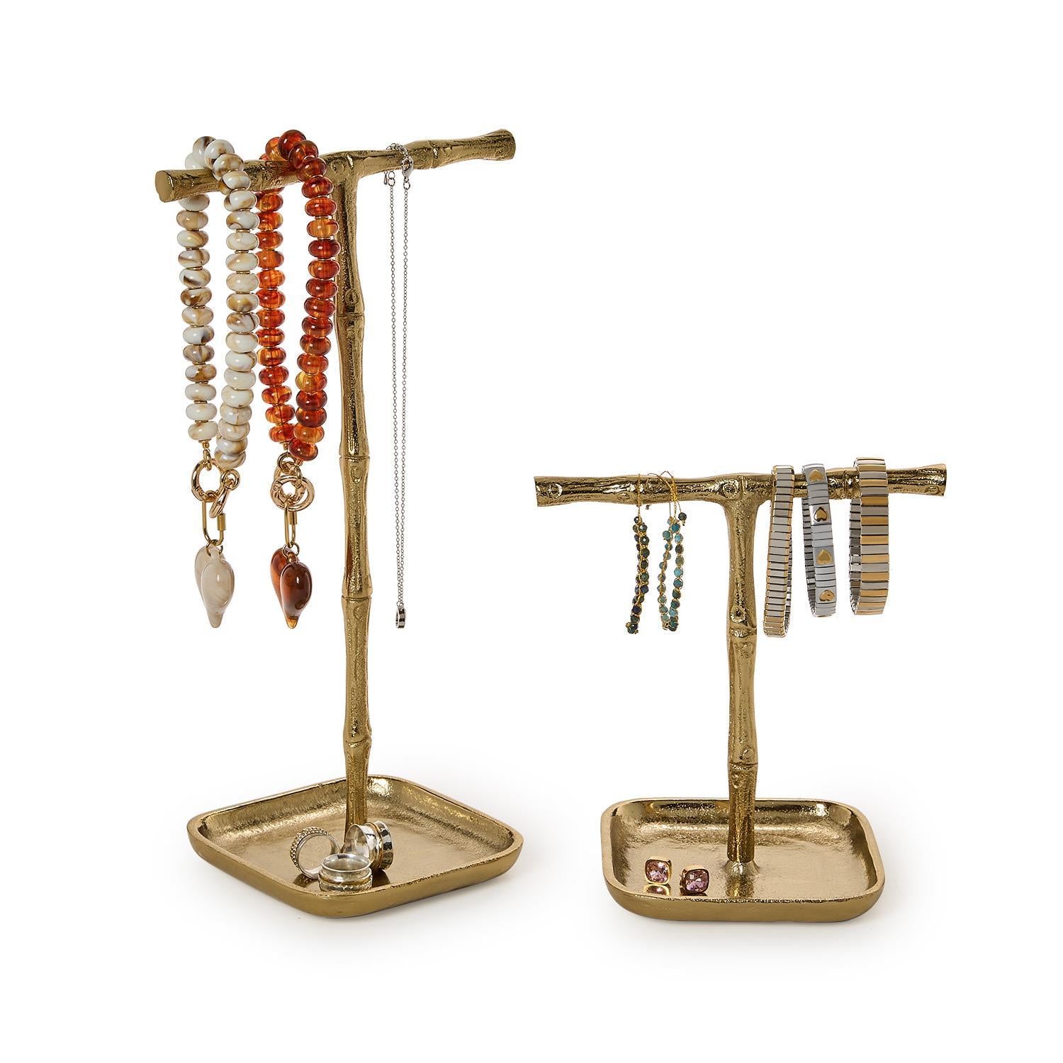 Gold Bamboo Jewelry Stand
